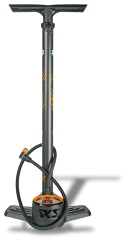 SKS Germany AIRKOMPRESSOR CLIK TEC 10.0 Standpumpe | Fahrradpumpe mit CLIK TEC-Pumpenkopf für das Schwalbe Clik Valve-System, großes Präzisionsmanometer, langer Hochdruckschlauch
