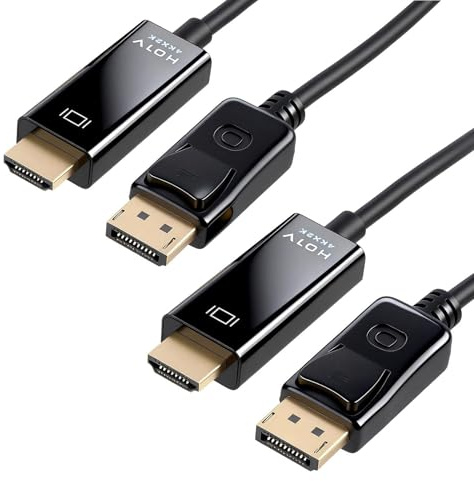 JinRuiCPeng 2 cables 4K Displayport a HDMI, cable DP a HDMI 1.8M para monitor, TV, portátil, proyector, compatible con dispositivos DisplayPort, soporta 4K, cable flexible de PVC