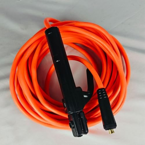Linnkyfloa Cavo di saldatura con filo di terra e supporto per elettrodi per saldatrice a scintilla MMA, plastica e metallo, presa sicura, per MMA-350, lunghezza 7 m (7 metri)