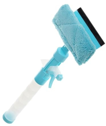Homoyoyo Multi-Function Plastic Window Wiper Water Spray, Blue Glass Cleaning Tool for Home and Car, Practical Window Squeegee Cleaner for Glass Surfaces