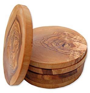 D.O.M. Untersetzer RUND Ø ca. 12 cm aus Olivenholz Set 6tlg.