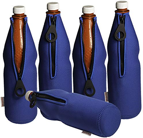 DRESS YOUR DRINK Flaschenkühler 0,7-1,0L für Glas- & PET Flaschen, Neopren, Getränkekühler, (blau, 5)