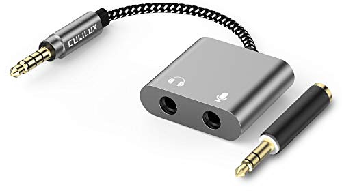 Cubilux 3,5 mm TRS auf TRRS Mikrofon und Kopfhörer Splitter | Audio Splitter: Nur für Lavalier Mikrofone mit Echtzeit Monitoring