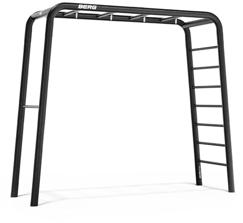BERG PlayBase Medium Spielplatz für Garten Schwarz | Für die ganzen Familie | Klettergerüst für Garten | Fußballtor | Basketballtor | Klettergerüst | Kletterwand