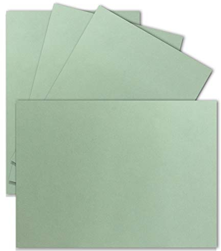 50 Einzel-Karten DIN A6-10,5 x 14,8 cm - 240 g/m² - Eukalyptus - Tonkarton - Bastelpapier - Bastelkarton- Bastel-karten - blanko Postkarten