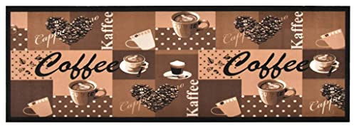 vidaXL Küchenteppich Waschbar rutschfest Küchenläufer Teppichläufer Läufer Teppich Flurteppich Küche Bodenmatte Fußmatte Kaffee Braun 60x180cm