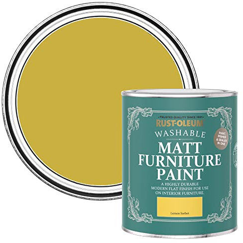 Rust-Oleum Yellow Furniture Paint in Matt Finish - Lemon Sorbet 750ml