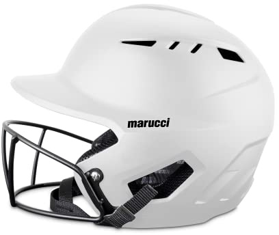 DURAVENT Fastpitch Batting Helmet with Facemask, White, Adult Small