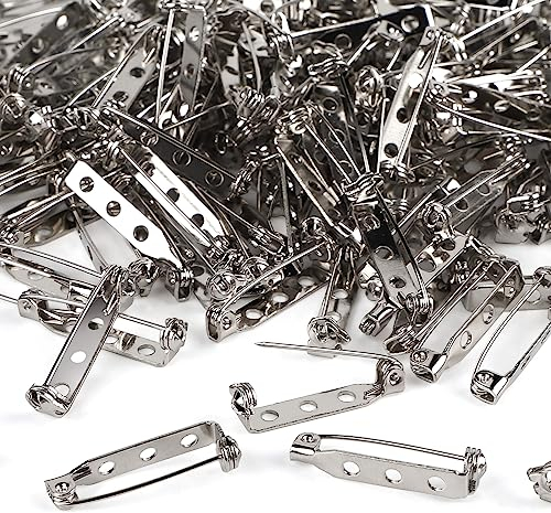 SWAIWIS 200 Stück Broschennadeln, 25mm Anstecknadel mit Sichere Schnalle, Stangennadeln für DIY Hochzeit Schmuck Abzeichen Corsage, Sicherheitsnadeln