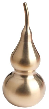 Abaodam Feng Shui Brass Gourd Figurine Small Copper Ornament for Desktop or Table Decorative Bottle Gourd Copperware Space-Saving Home Decor Elegant Chinese Craft