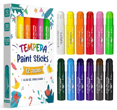 JUPITEARTH Tempera Paint Sticks 12 Colori
