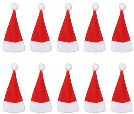 NOENNULL Mini-Weihnachtsmannmützen, Miniatur-Ornamente Heimwerker, Handwerk, Urlaub, Messer, Gabel, Geschirr, Weinflaschen-Dekoration, 30 Stück