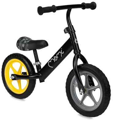 MoMi Fleet Kinderlaufrad für Mädchen und Jungen ab 3 Jahren (max. Körpergewicht 25 kg), Laufrad mit leichtem Metallrahmen 2,35 kg, Sattelhöhe verstellbar, pannensichere Eva-Räder 12‘‘.