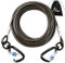 Cable de amarre para perros, corredor de perros para patio y campamento, cadenas de perros para exteriores, cable de corral para perros con mosquetón de aluminio de aviación (negro-gris, 30)