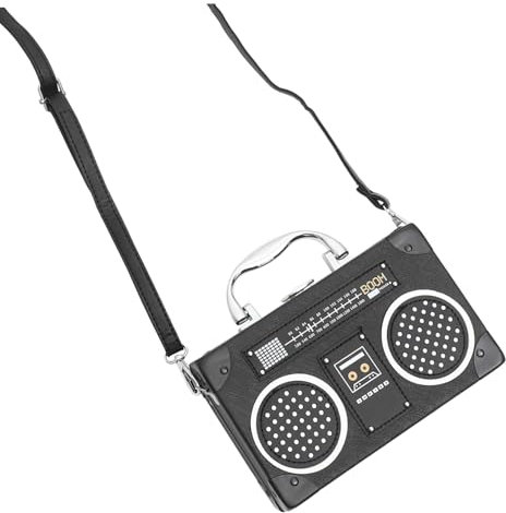 WESIEVYA Stylische Umhängetasche Für Damen Im Radio Design PU Handtasche Praktische Crossbody Bag Ideal Für Freizeit Reisen Und Alltag Einzigartige Pouch Für Modebewusste