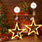 Luces de Navidad, 2 Piezas 10 LED Estrella Con Ventosas, Blanco Cálido Para Ventana, Decoración Interior Exterior
