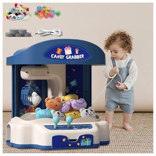 CUCUKAKA Mini Machine À Griffes avec Lumières Et Musique Machine Attrape Bonbon avec Peluches Et Gashapons Cadeaux pour Filles à Partir De 4 Ans,A