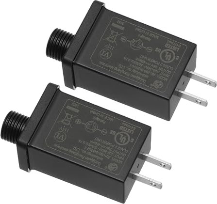 PATIKIL Fuente de alimentación LED 29V 13W, 2 piezas transformador de bajo voltaje DC IP44, adaptador de reemplazo para luces de cadena, luces de proyector, luces de hadas, negro