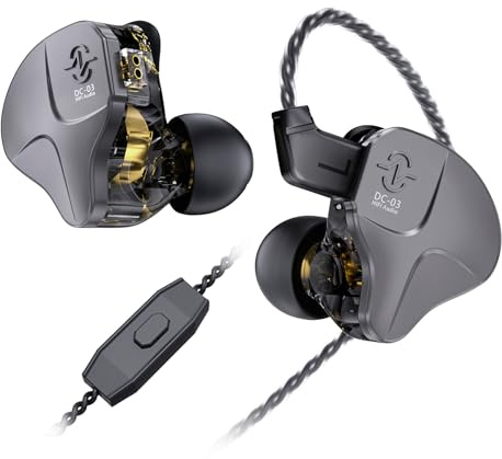H HIFIHEAR CCZ DC03 IEM Earphones Gaming Earbuds, Gun, with Mic