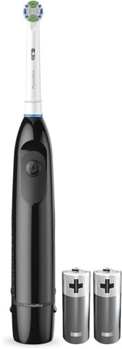 Oral Pro Battery Power Toothbrush, Black, Battery-Operated with 2 Batteries and Precision Clean Brush Head Removes More Plaque