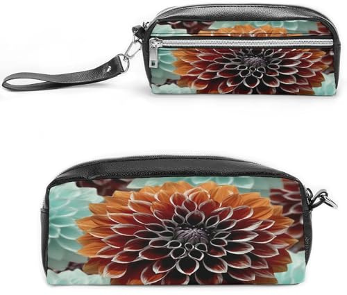 MNVTSKOP Petite trousse de maquillage portable à motif de dahlia pour femmes et enseignantes