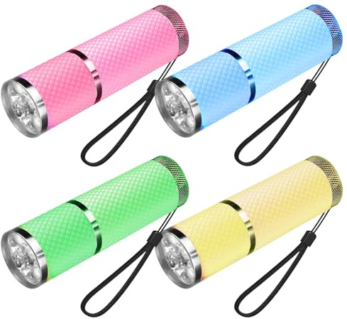 8 mini linternas LED pequeñas, linterna de mano para niños, con cordón y 24 pilas AAA, resistente al agua, linterna pequeña con mango de goma, lámpara de mano para exteriores, senderismo, camping