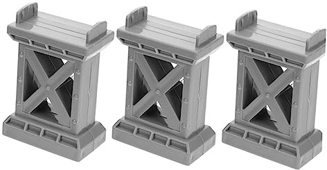 Toddmomy 3pcs Model Railway Bridge Pier Set for Boys and Girls – Grey Stacking Train Bridge Supports for Diy Scenic Railway Layouts and Pretend Play Accessories