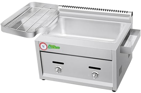 Friteuse commerciale à gaz GPL avec paniers et couvercle, 20 L/30 L en acier inoxydable pour frites, maison, cuisine, restaurant, puissance de feu réglable (1 pot)