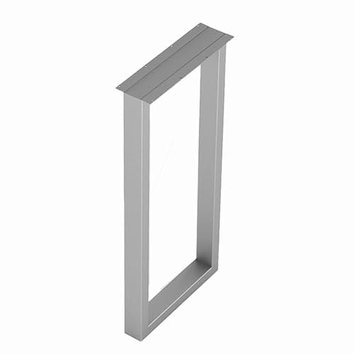Gambe da tavolo in metallo resistente, struttura rettangolare per mobili da ufficio fai da te, piano di lavoro per colazione, bar, disponibile in 3 dimensioni e colori (argento, 100 cm)
