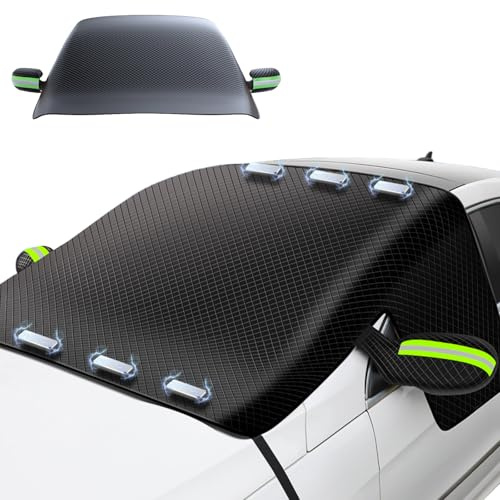 Frontscheibenabdeckung Scheibenabdeckung Auto Windschutzscheibe Schnee Abdeckung Seitenfenster Seitenspiegel, Winter Auto Frostabdeckung Sonnenschutz Frontscheib Abdeckung (258x114cm)