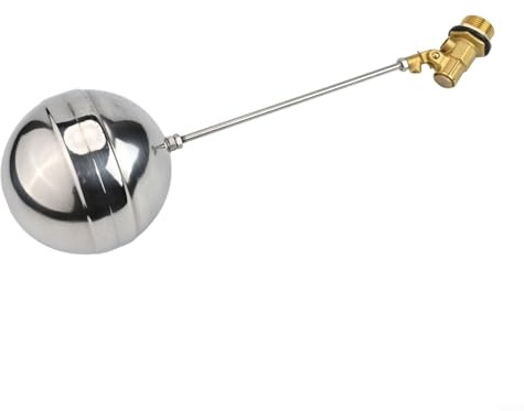 Honseadek Vanne à flotteur DN15 en laiton avec mécanisme à bille flottante de 1,27 cm pour régulation du débit du réservoir d'eau dans les applications de plomberie chaude et froide