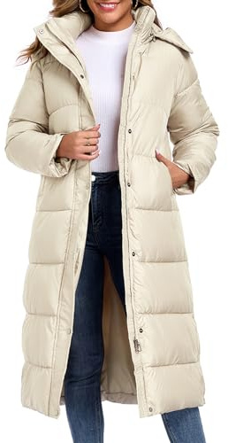 Vidifid Womens Thickened Down Jackets Oversized Long Puffer Coat Hooded Parka Winter Jacket