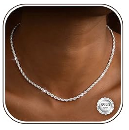 Dochais Collier Femme Argent 925 Largeur 2mm/3mm Chaine Argent Femme Hommes 925 Massif Longueur 41/46/51/56 cm Chaine Collier Cadeaux