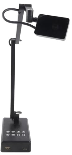 KIMISS 4K USB-dokumentkamera, Krom - Hopfällbar Visualisering med 360 Rotation, 3-nivå LED-belysning för Distansinlärning och Livedemonstrationer