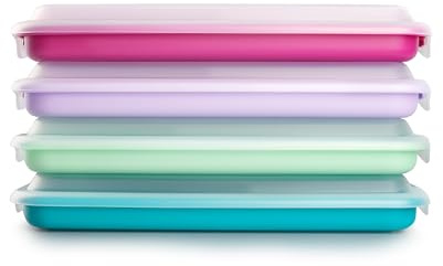 IBILI - Set de 4 Tapers para Embutidos y Fiambres, 4 tapers de 24,8 X 14,4 X 3,3 cms, Plástico Libre de BPA, Reutilizable