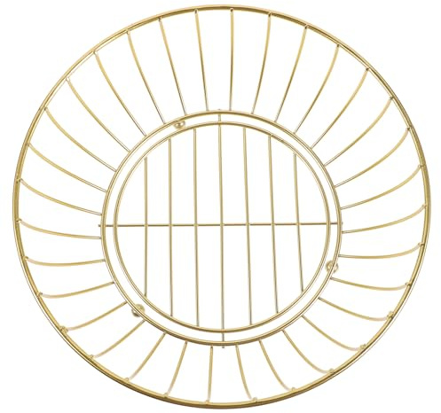 CHILDWEET Cesta de Frutas de Alambre Dorado Mediana, Soporte Decorativo para Mesa, Porta Bocadillos Multifuncional para Cocina y Comedor, Frutero Vintage Ligero y Práctico