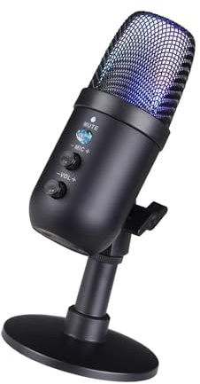 Xjdzineq Microfono USB Microfono a condensatore professionale per computer portatile Studio Gioco Canto Webcast Studio Mic per Mobile