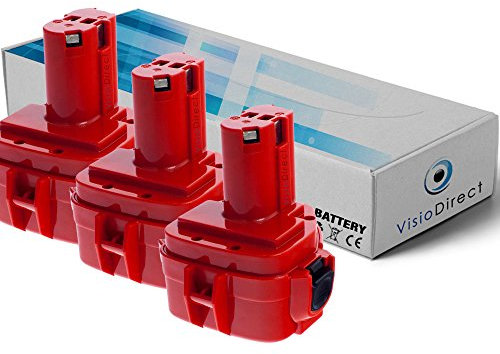 Lot de 3 Batteries pour Makita 6217D Marteau perforateur 3000mAh 12V - Visiodirect -
