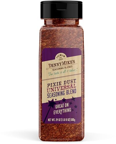 DennyMike’s Pixie Dust Universal Seasoning Blend, Premium All Purpose Seasoning, All Natural Complete Seasoning for Meat, Chicken, Beef, Seafood, Vegetables, and More, Gluten and MSG-Free, 24 oz