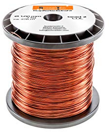 Kupferlackdraht W210 Ø 1,00 mm 2 kg, ca. 275m - CU Lackdraht Grad 2 CUL Kupferdraht Gewicht 2 Kilogramm Durchmesser 1,00 Millimeter Wickeldraht Kupfer Draht nach IEC 60317-13