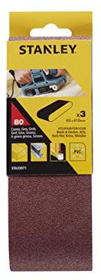 STANLEY - 3 Bandes abrasifs 65 x 410 mm - Grain 80 - STA33071-XJ