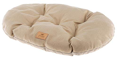 Cuscino per cani e gatti STUART 65/6, Double-face, Tweed e soffice velluto, Lavabile, Beige