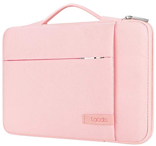 Lacdo 360° Rundumschutz Laptop Tasche Schutzhülle für 14 Zoll ASUS Lenovo Acer HP Chromebook, Lenovo IdeaPad 14, 14 Zoll Acer Swift 3, HUAWEI MateBook D 14, HP Pavilion 14, ASUS VivoBook 14, Rosa