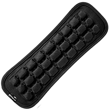 Aktualisierte Schultergurtpolster abnehmbar mit 3 Reihen Dekompressions-Luftkissen, belüftet, schnelltrocknend, rutschfest für Messenger, Laptop, Kamera, Rucksäcke (schwarz) (26x9 cm,1 Stück)