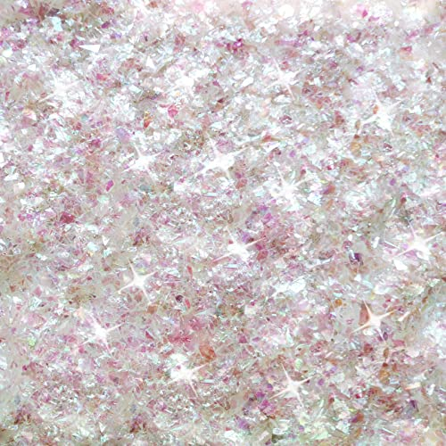 FATCAT Weihnachten Kunstschnee, Glitzer Gefälschte Schnee Dekoration Handwerk Schnee Künstliche PET Flocken Pulver Füllmaterial für Weihnachten Party Dekoration, 150G, AB Farbe