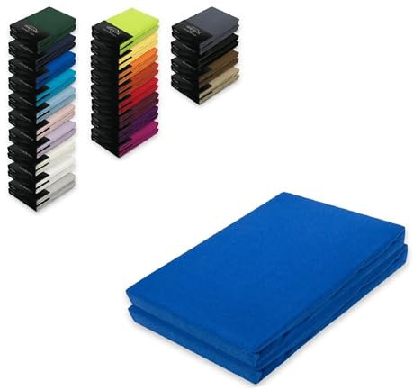 EXKLUSIV HEIMTEXTIL Doppelpack Jersey Spannbettlaken 90-100 x 200 cm Royalblau