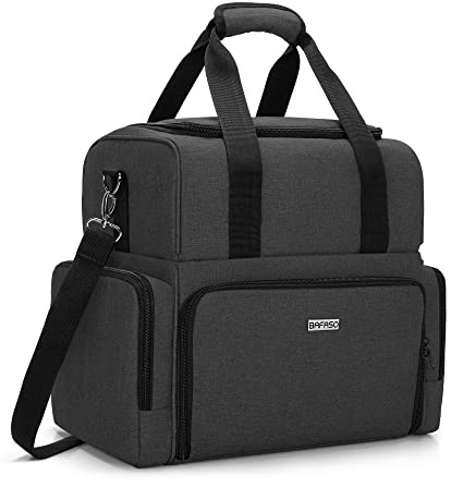 BAFASO Borsa per il Trucco da Viaggio con 3 Tasche Interne Rimovibili, Borsa per Cosmetici con Divisori Rimovibili (Solo Borsa), Nero