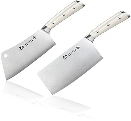 Cangshan S/S1 Series German Steel Forged Chinese Cleaver Set (White)