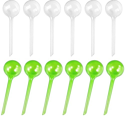WZTCIBUR 12 Stück Pflanzen-Bewässerungskugeln klein 13 x 5 cm, selbstbewässernde PVC-Bewässerungskugeln für den Garten, Wasserspender-Bälle