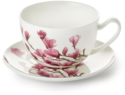 Cha Cult teemando® Jumbotasse Mayumi Fine Bone China mit Untertasse, 0,5 l H 11,8 cm, Ø 8 cm